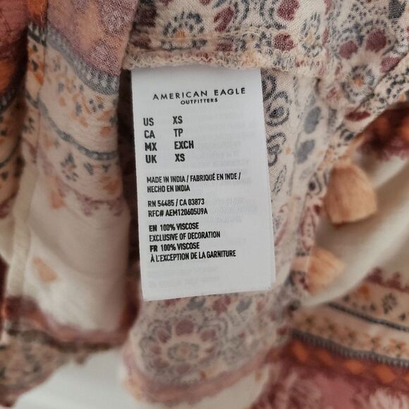 American Eagle Outfitters Boho Babydoll Blouse Size XS - Picture 5 of 7